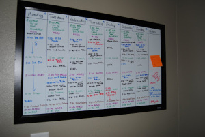 Develop a White Board Schedule